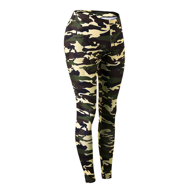 Women Fitness Yoga Pants Tight Quick Dry Camo Long Pants