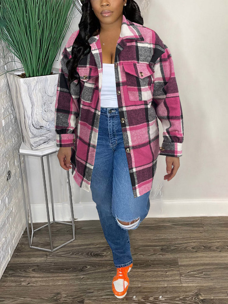 Plaid Loose-Fit Jacket