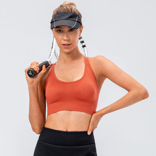 Sports Bra Wired Adjustable Gathering Hollow Breathable Running