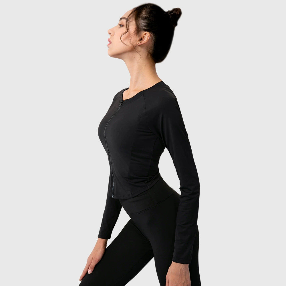 Yoga Zipper Running Training Slim Long Sleeve