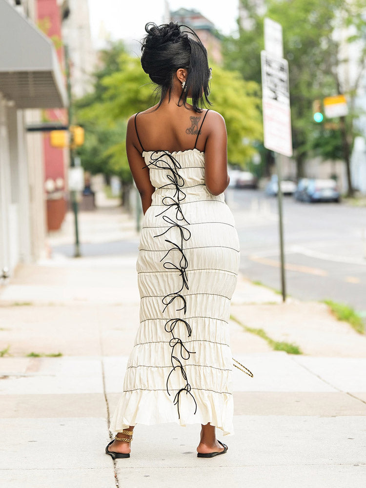 Tied Ruffled Dress