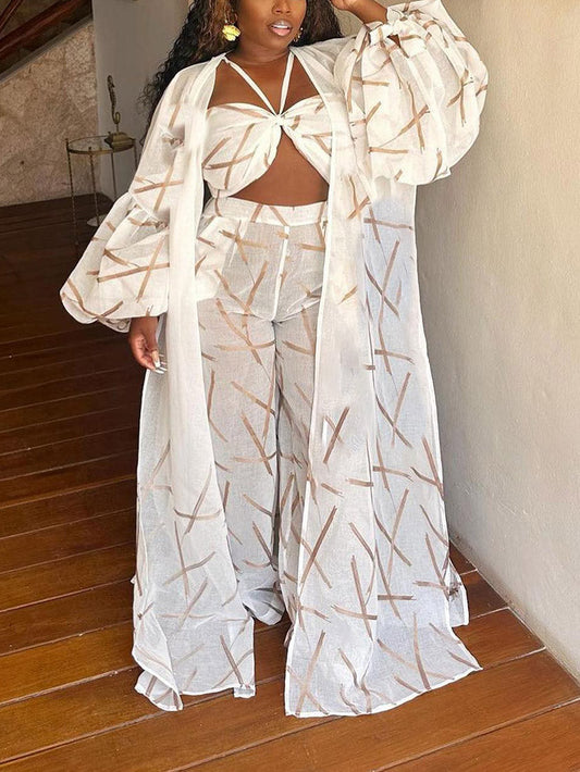 Vacation Sheer Three Piece Set