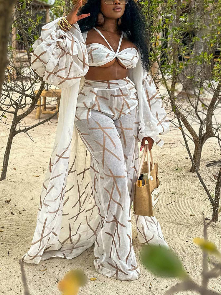 Vacation Sheer Three Piece Set