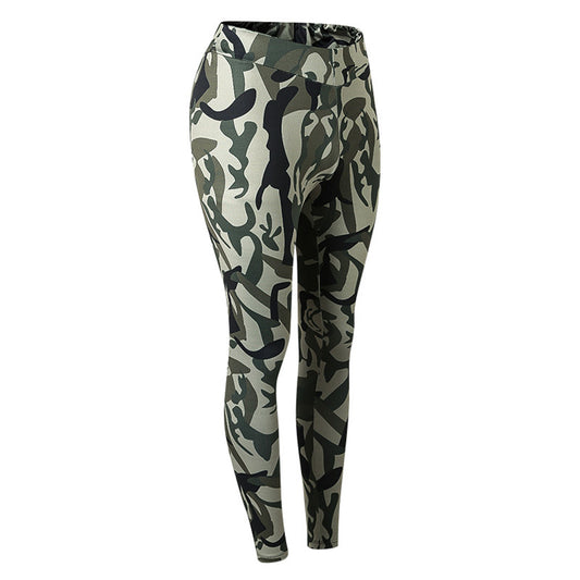 Women Fitness Yoga Pants Tight Quick Dry Camo Long Pants