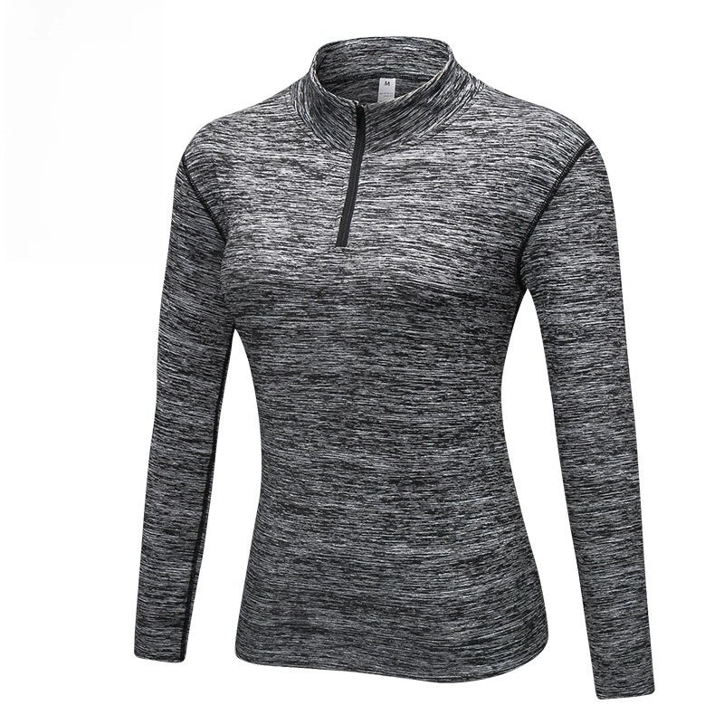 Padded Long Sleeve Stretch Tights Stand-Up Neck Athletic Sweatshirt