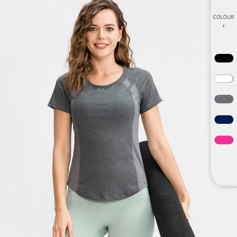 Yoga Short Sleeve Crew Neck Athletic T-Shirt