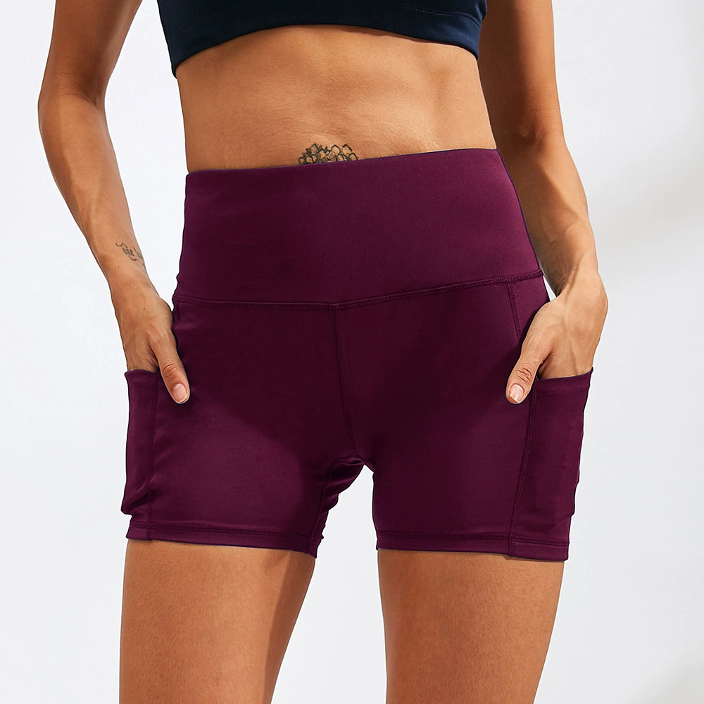 High waisted Three Quarter Pants with Pockets Yoga Running