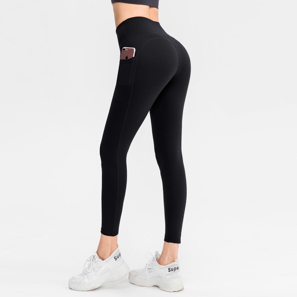 Women Yoga Long Pants High Waist Butt Lifting Pocket Tight High Stretch Quick Dry Fitness Pants