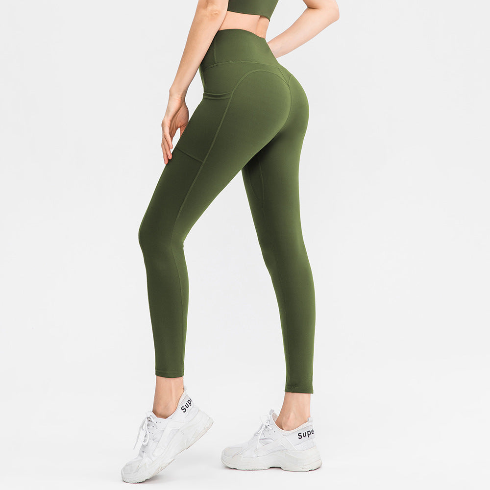 Women Yoga Long Pants High Waist Butt Lifting Pocket Tight High Stretch Quick Dry Fitness Pants